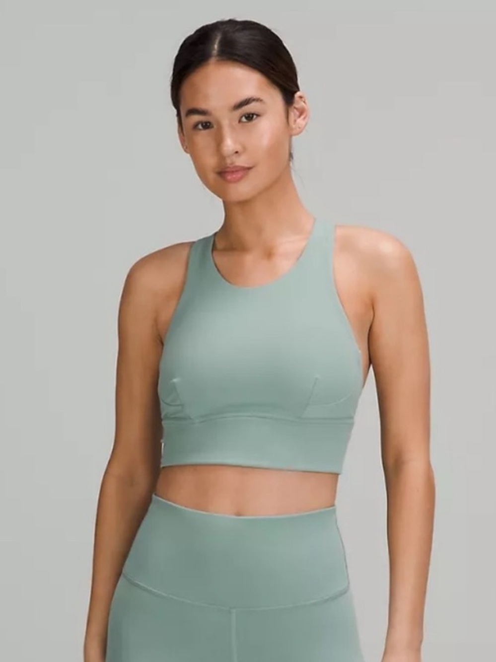 lululemon athletica Wunder Train Longline Bra — Sage green